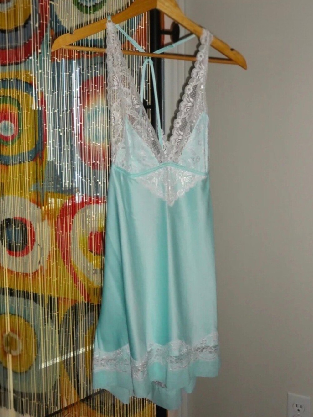 Jezebel Light Blue Lace-Trim Chemise With Adjustable Straps (NWT)